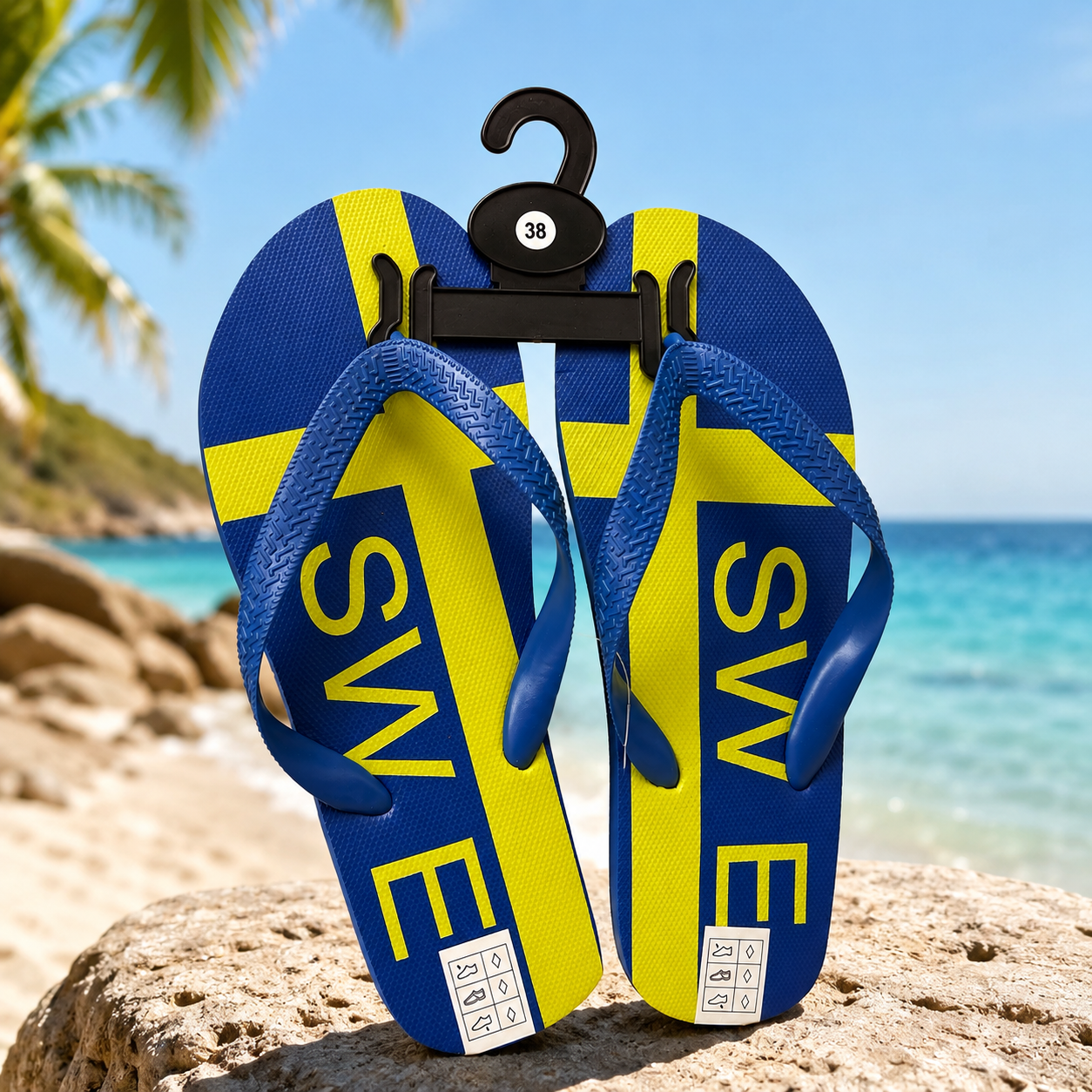 Clubmere flip-flops i svenska flaggans färger
